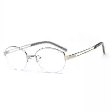 山一丸 日韩半框近视眼镜框潮网红文艺复古平光 金属 椭圆形 光学镜架 男女同款情侣款