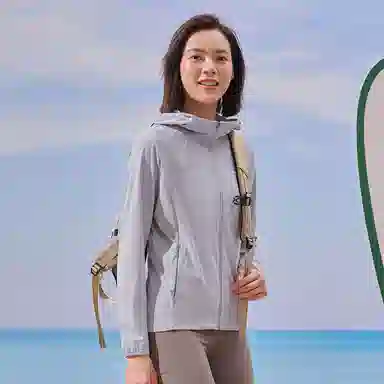 探路者 纯色修身连帽透气舒适防晒服 女款 暮紫色