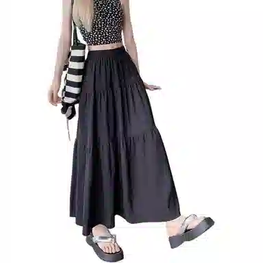 欧迪芬 韩系轻盈垂坠优雅舒适高腰显瘦温柔风休闲长裙 女款