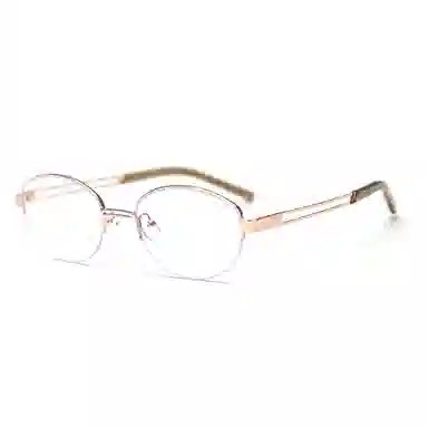 山一丸 日韩半框近视眼镜框潮网红文艺复古平光 金属 椭圆形 光学镜架 男女同款情侣款