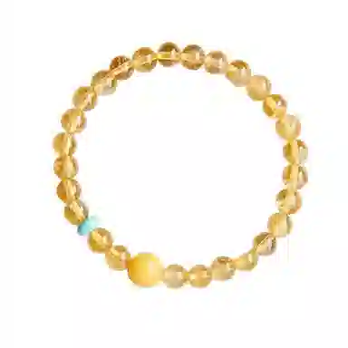 骊碧 【旺财聚财】高级感串珠收藏级仿黄水晶甄选天然转运高档浪漫有意义 周年仪式感 琉璃 手串 男女同款情侣款