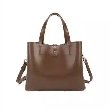 红蜻蜓 大容量休闲上班通勤水桶包  牛皮  手提包斜挎包单肩包 常规 黑色/咖啡色