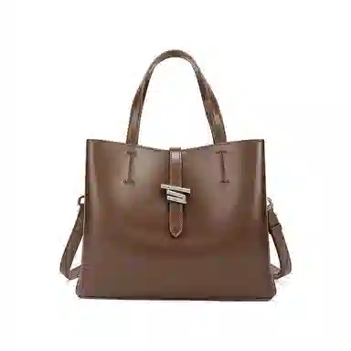 红蜻蜓 大容量休闲上班通勤水桶包  牛皮  手提包斜挎包单肩包 常规 黑色/咖啡色