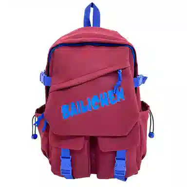 泰格奴 工装机能百搭个性运动街头旅行大容量上课 尼龙 书包双肩包 常规 男女同款情侣款 乳白色/黑色/酒红色/黄色