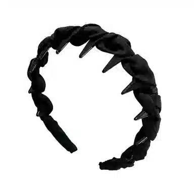 左欧 黑色高颅顶绝美带齿蓬松高级感 布艺 发箍 女款