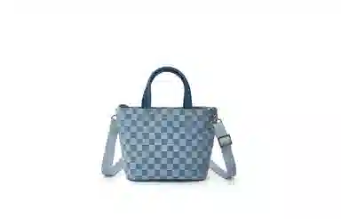 Lee x Smiley Checkered Tote Bag Blue