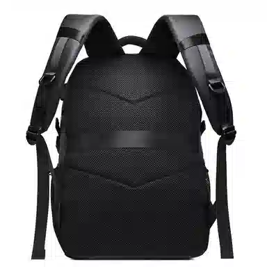 老人头 时尚大容量百搭简约通勤出差短途旅行 织物 双肩包 常规 男女同款情侣款 黑色