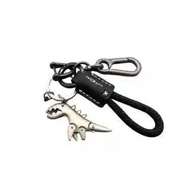 图涂丫 可爱卡通小恐龙皮绳书包挂件 钛钢 钥匙扣 男女同款情侣款