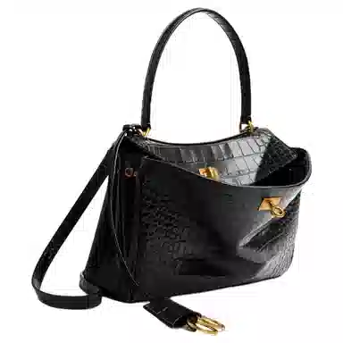 Balenciaga Rodeo Crocodile Embossed Small Handbag