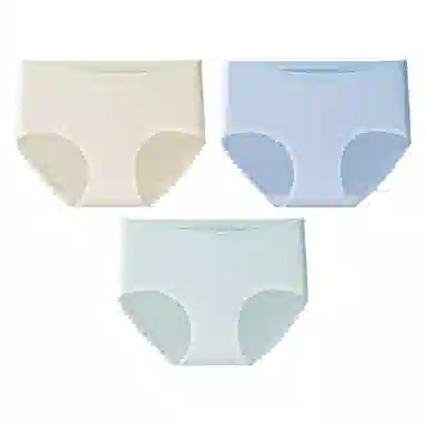 二三二三 无痕加宽撞色腰带设计不卷边不下滑不夹臀无束缚柔软细腻舒适中腰高弹简约内裤 女款