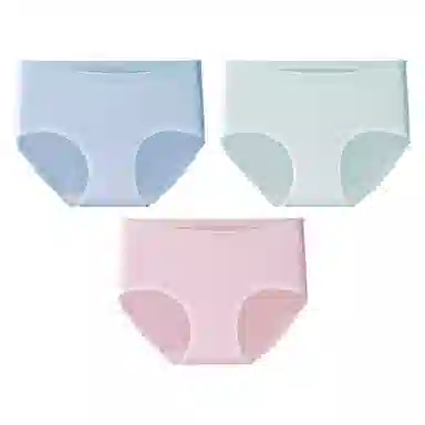 二三二三 无痕加宽撞色腰带设计不卷边不下滑不夹臀无束缚柔软细腻舒适中腰高弹简约内裤 女款