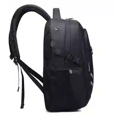 老人头 时尚大容量百搭简约通勤出差短途旅行 织物 双肩包 常规 男女同款情侣款 黑色