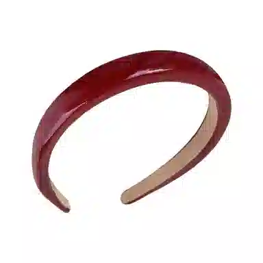 蒙妮 复古港风亮面安可拉红色头箍 皮质 发箍 女款