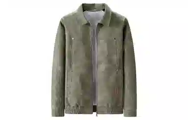 王者荣耀 美式复古翻领机车风铆钉拼接设计简约痞帅脏脏宽松休闲百搭夹克皮衣 标语款 男女同款