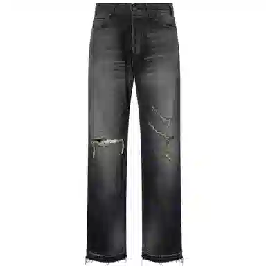 CELINE SS24 Distressed Low-Rise Jeans Black