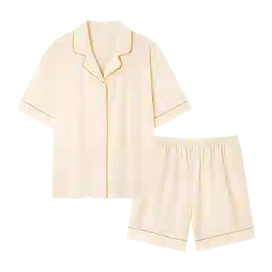 欧迪芬 女生空调房必备宅家穿搭亲肤柔软抗菌防螨敏感肌人群适配宽松版型不束缚睡衣套装 女款