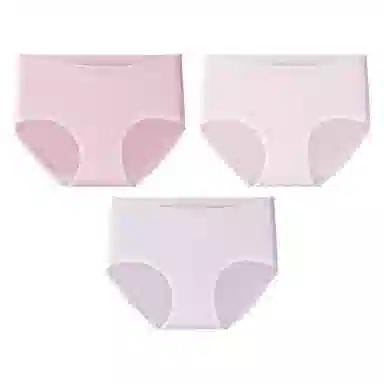 二三二三 无痕加宽撞色腰带设计不卷边不下滑不夹臀无束缚柔软细腻舒适中腰高弹简约内裤 女款