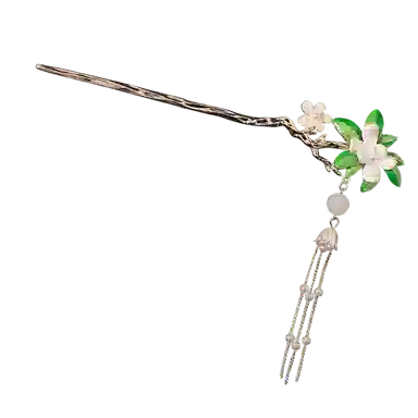 简应舒 古风气质盘栀子花 合金 配件发簪 男女同款情侣款