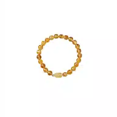 大唐国鼎 国风复古黄新中式复古风小众设计优雅国潮 精致纹理旺事业学业本命年财运 好运 黄水晶 手串 女款