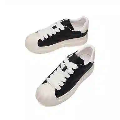 头层牛皮 潮流真皮贝壳头轻便百搭休闲运动 防水透气增高 低帮 板鞋 男款