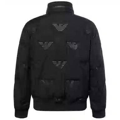 Emporio Armani FW22 Logo Print Puffer Jacket Black