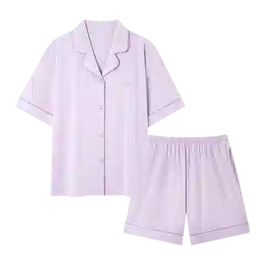 欧迪芬 女生空调房必备宅家穿搭亲肤柔软抗菌防螨敏感肌人群适配宽松版型不束缚睡衣套装 女款