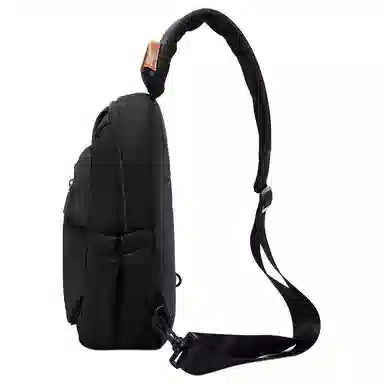 老人头 潮流简约纯色百搭 织物 胸包 男款 黑色