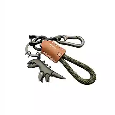 图涂丫 可爱卡通小恐龙皮绳书包挂件 钛钢 钥匙扣 男女同款情侣款