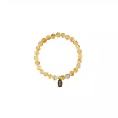 大唐国鼎 国风复古黄新中式复古风小众设计优雅国潮 精致纹理旺事业学业本命年财运 好运 黄水晶 手串 女款