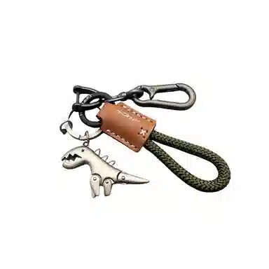 图涂丫 可爱卡通小恐龙皮绳书包挂件 钛钢 钥匙扣 男女同款情侣款