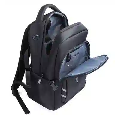 老人头 时尚大容量百搭简约通勤出差短途旅行 织物 双肩包 常规 男女同款情侣款 黑色