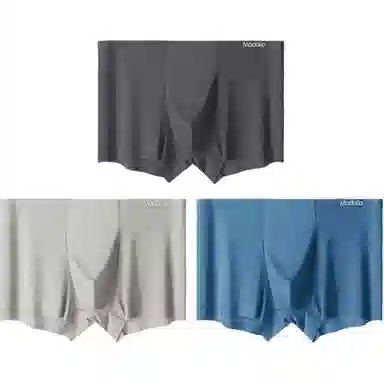 莫代尔 透气夏季大码纯色简约中腰内裤 男款