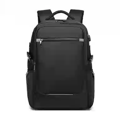 老人头 休闲大容量旅游商务通勤简约电脑包大学生上课 织物 双肩包 男款 黑色