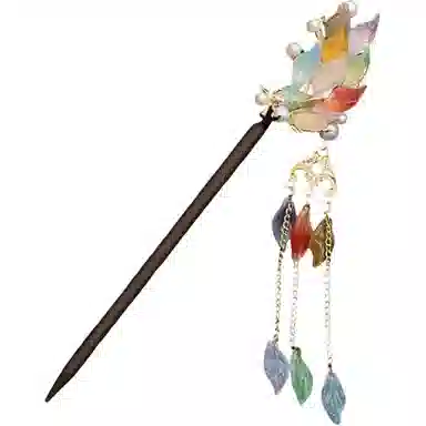 简应舒 彩色锦鲤中式高级感古风饰品发钗木簪头饰流苏步摇 合金 发簪 男女同款情侣款