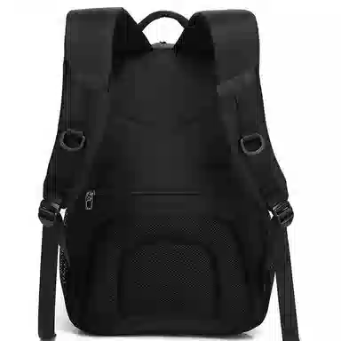 老人头 休闲大容量旅游商务通勤简约电脑包大学生上课 织物 双肩包 男款 黑色