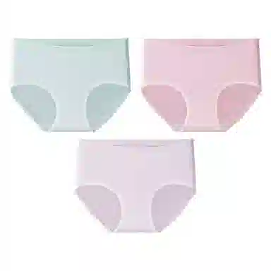 二三二三 无痕加宽撞色腰带设计不卷边不下滑不夹臀无束缚柔软细腻舒适中腰高弹简约内裤 女款