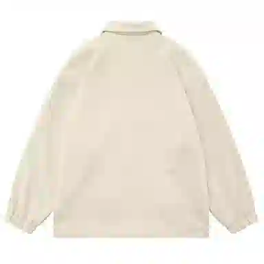 沐诚阳译  麂皮绒美式复古刺绣外套女春秋国潮牌情侣翻领夹克棒球服  男女同款