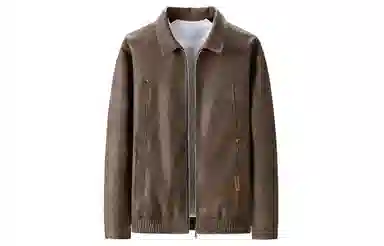 王者荣耀 美式复古翻领机车风铆钉拼接设计简约痞帅脏脏宽松休闲百搭夹克皮衣 标语款 男女同款