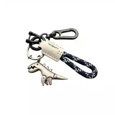 图涂丫 可爱卡通小恐龙皮绳书包挂件 钛钢 钥匙扣 男女同款情侣款