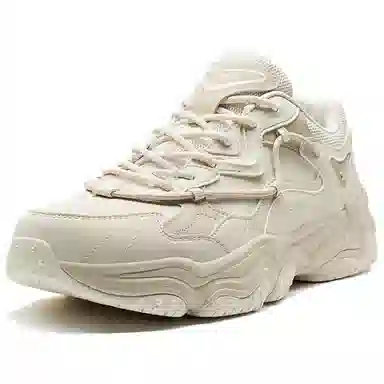 特步 舒适百搭 防滑耐磨 低帮 生活休闲鞋 男款 茶米色