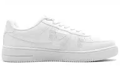 【定制球鞋】特步 空军一号 礼盒款 疯玩艺术 创意涂鸦 舒适百搭 防滑减震 低帮 板鞋 男女同款 白蓝