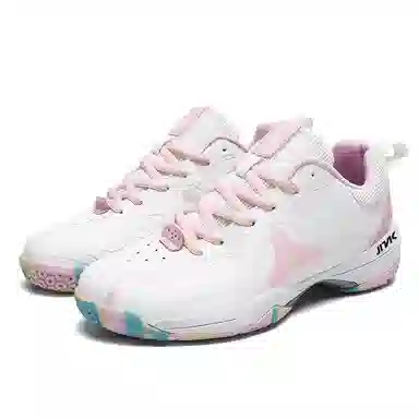 金莱克 时尚舒适百搭 减震防滑耐磨 低帮 羽毛球鞋 女款 白粉色