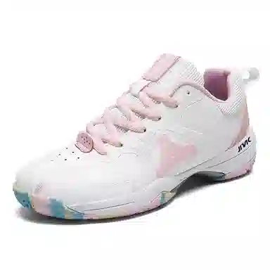 金莱克 时尚舒适百搭 减震防滑耐磨 低帮 羽毛球鞋 女款 白粉色