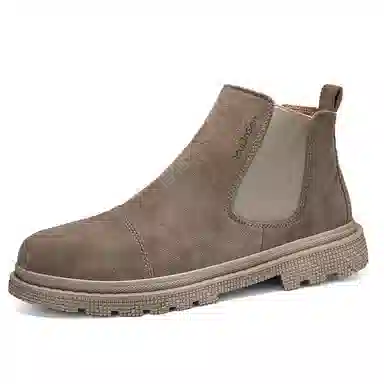 木林森 复古经典百搭休闲通勤英伦 短筒 切尔西靴 男款 卡其色