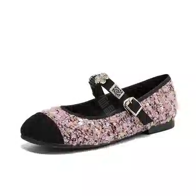 珂卡芙 织物 时尚潮流法式小香风复古百搭 玛丽珍鞋 女