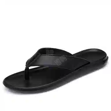 酷丁 时尚百搭舒适 防磨防滑人字拖鞋 男款 黑色