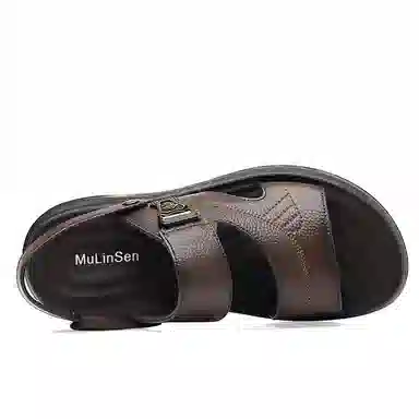 木林森 头层牛皮 舒适时尚 潮流休闲 沙滩凉鞋 男款