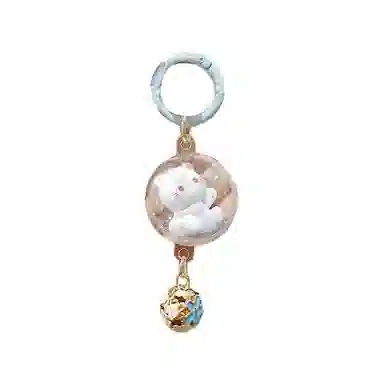 祎步康 创意卡通可爱立体猫咪铃铛风铃 塑料 挂件 男女同款情侣款