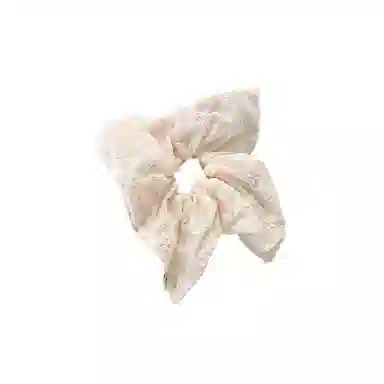 水中玉 高级感甜美刺绣花朵大肠发圈丸子头韩系温柔头花方巾头饰 布艺 头绳 女款