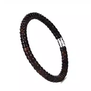 钰澜文玩 「归墟·混元无始环」黑金玉化手工雕刻新中式潮流 星月菩提 手串 男女同款情侣款